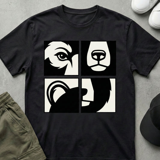Puzzle Bear T-Shirt Black