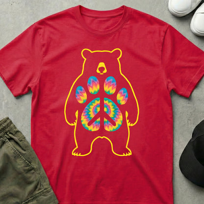 Peace Bear T-Shirt Red