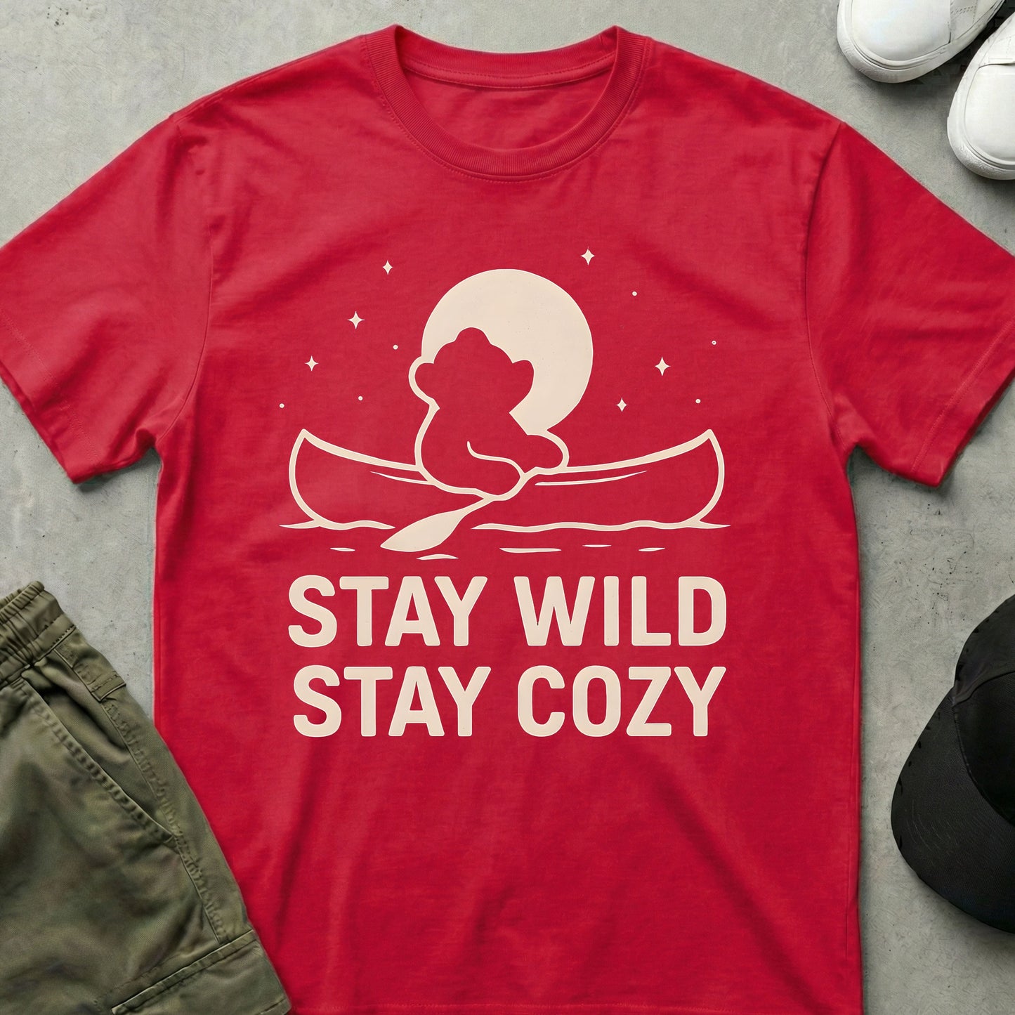 Cool Teds Teddy-Bear Stay Wild T-Shirt Red / S