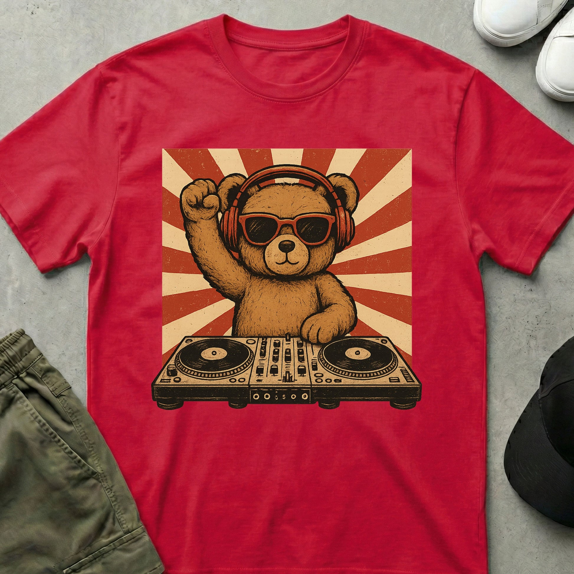 DJ Bear T-Shirt Red