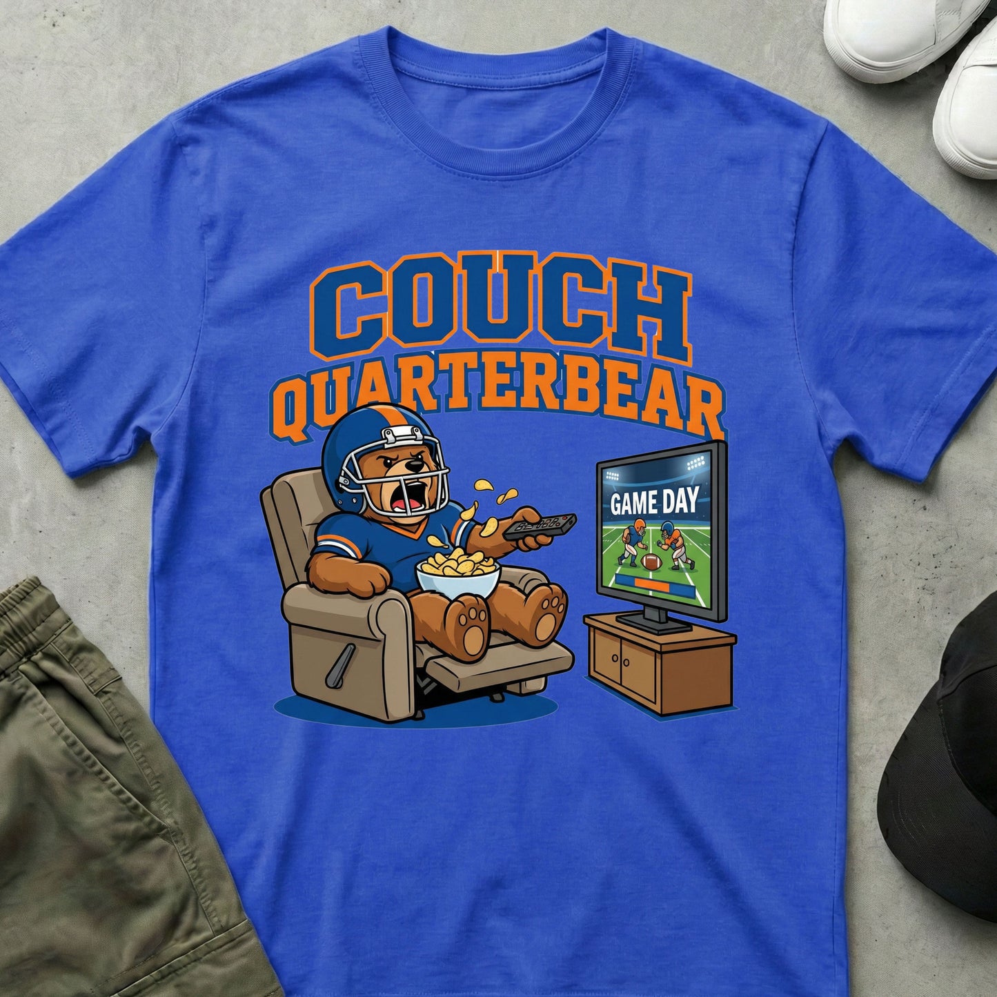 Helmet And Chips T-Shirt Royal