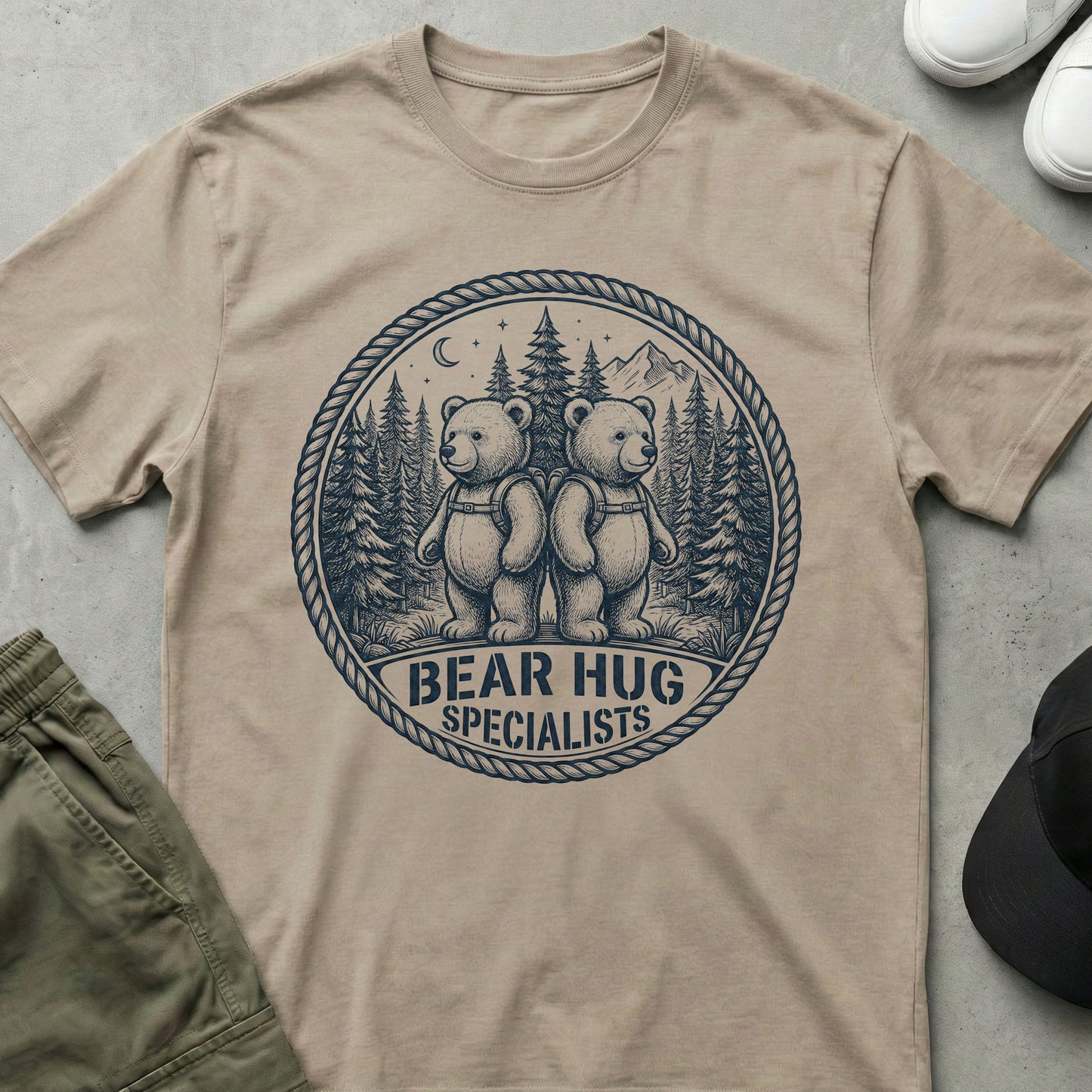 Bear Hug Squad T-Shirt Sand