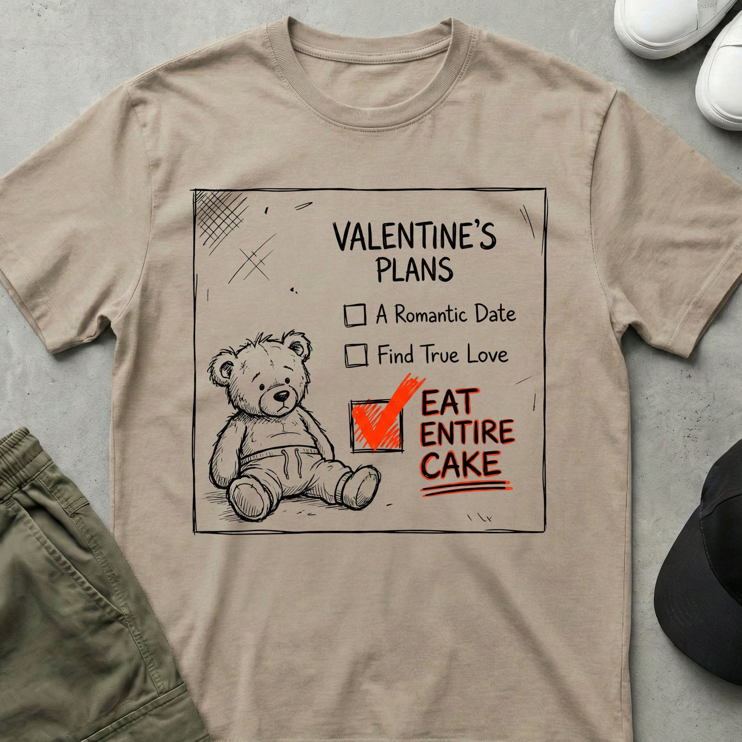 Cake First T-Shirt Sand