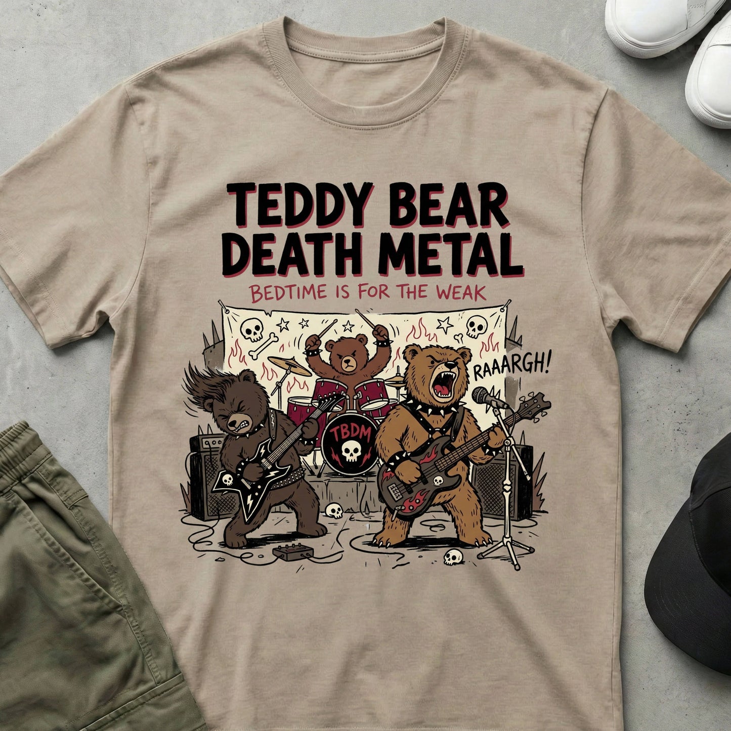Death Metal Teds T-Shirt Sand