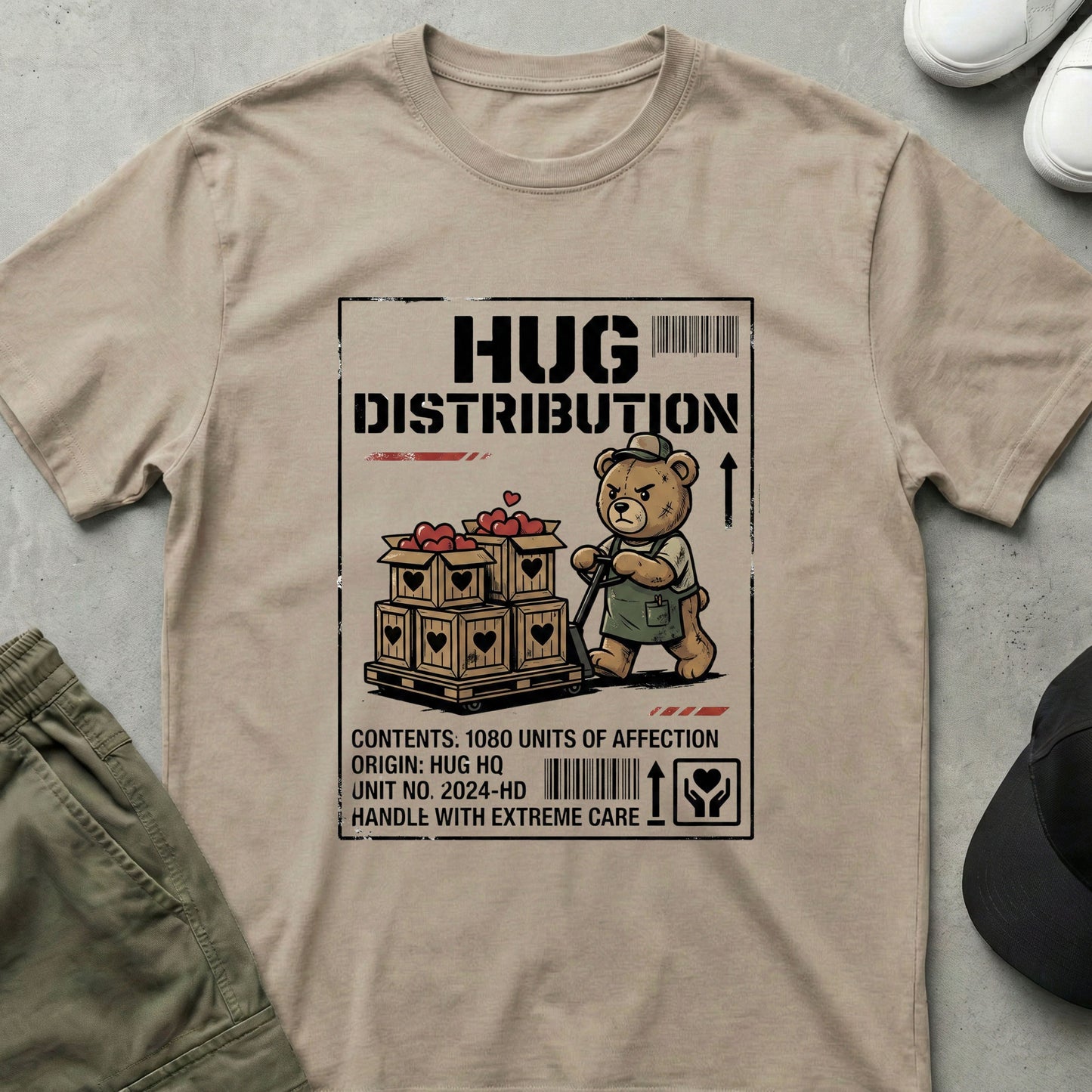 Handle With Care T-Shirt Sand