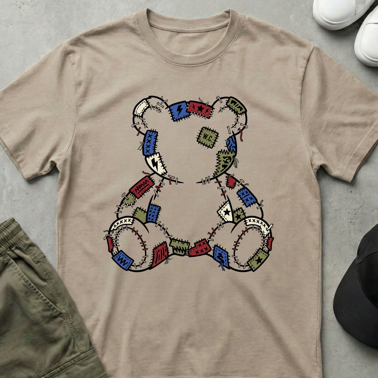 Patch Bear T-Shirt Sand