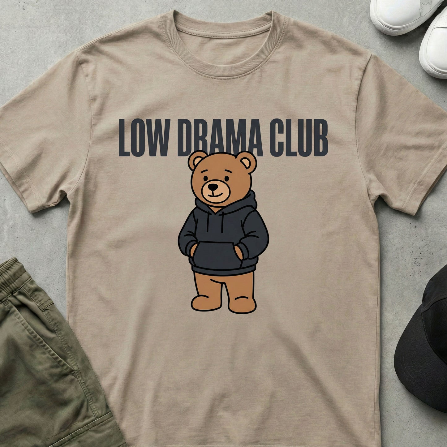 Cool Teds Teddy-Bear Low Drama Club T-Shirt Sand / S