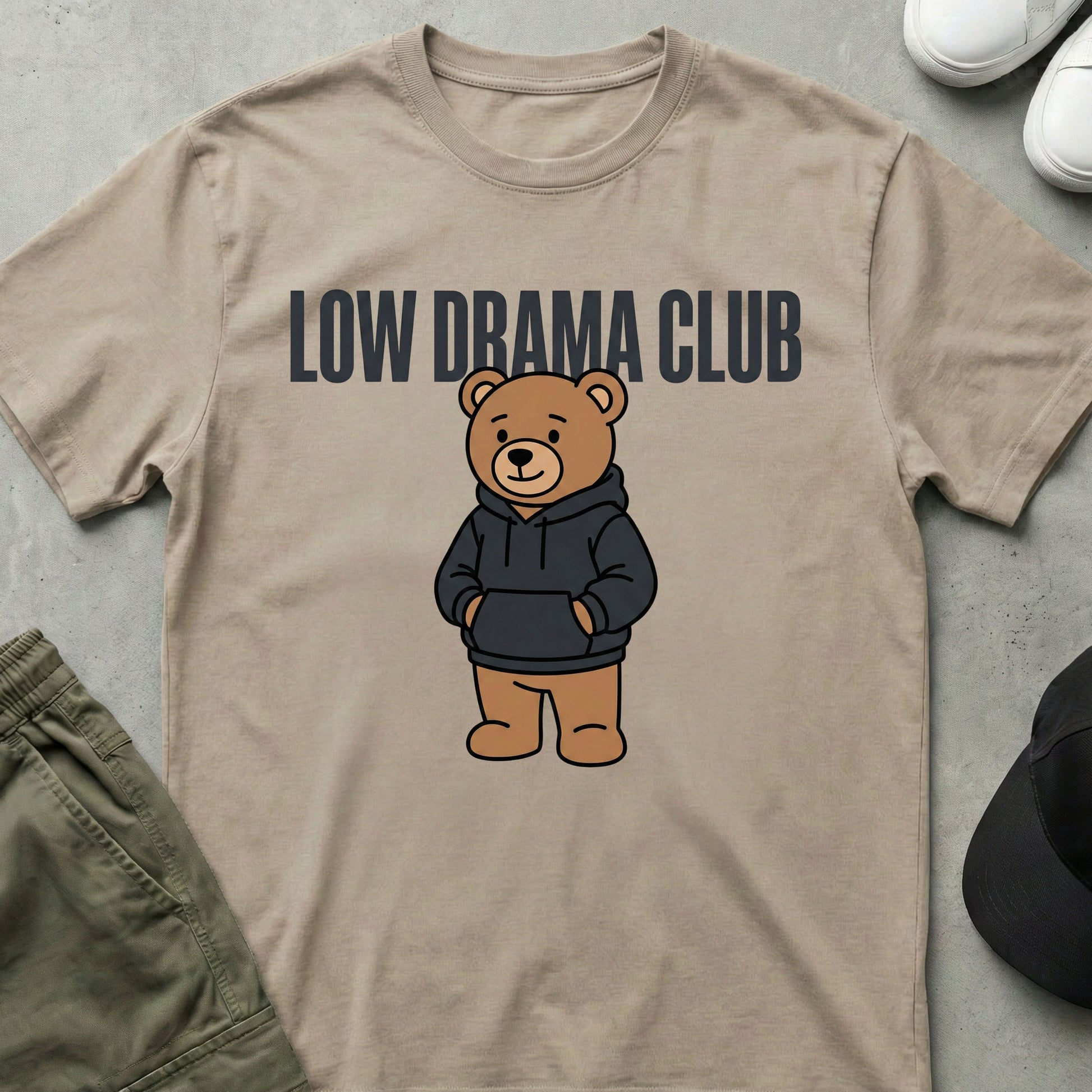 Cool Teds Teddy-Bear Low Drama Club T-Shirt Sand / S