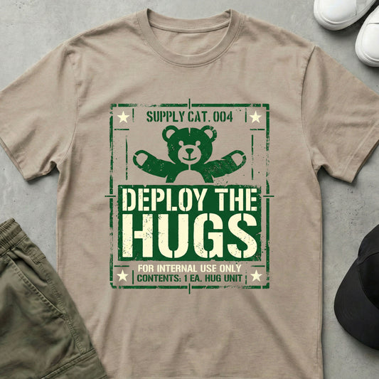 Deploy The Hugs T-Shirt Sand