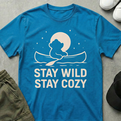 Cool Teds Teddy-Bear Stay Wild T-Shirt Sapphire / S