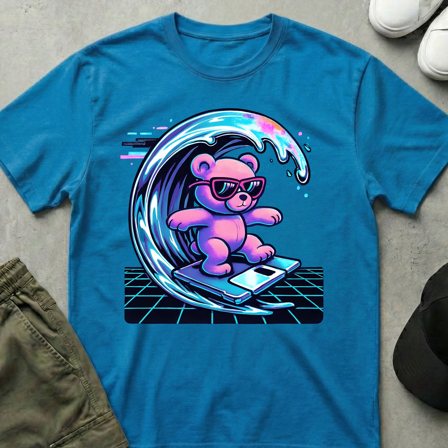 Floppy Disk Surfer T-Shirt Sapphire