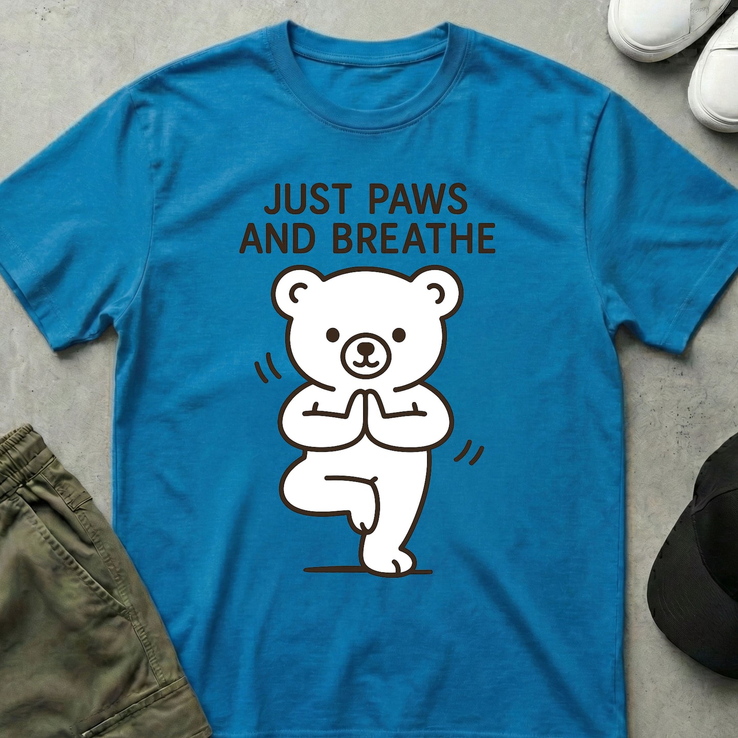 Cool Teds Teddy-Bear Yoga Chill T-Shirt Sapphire / S