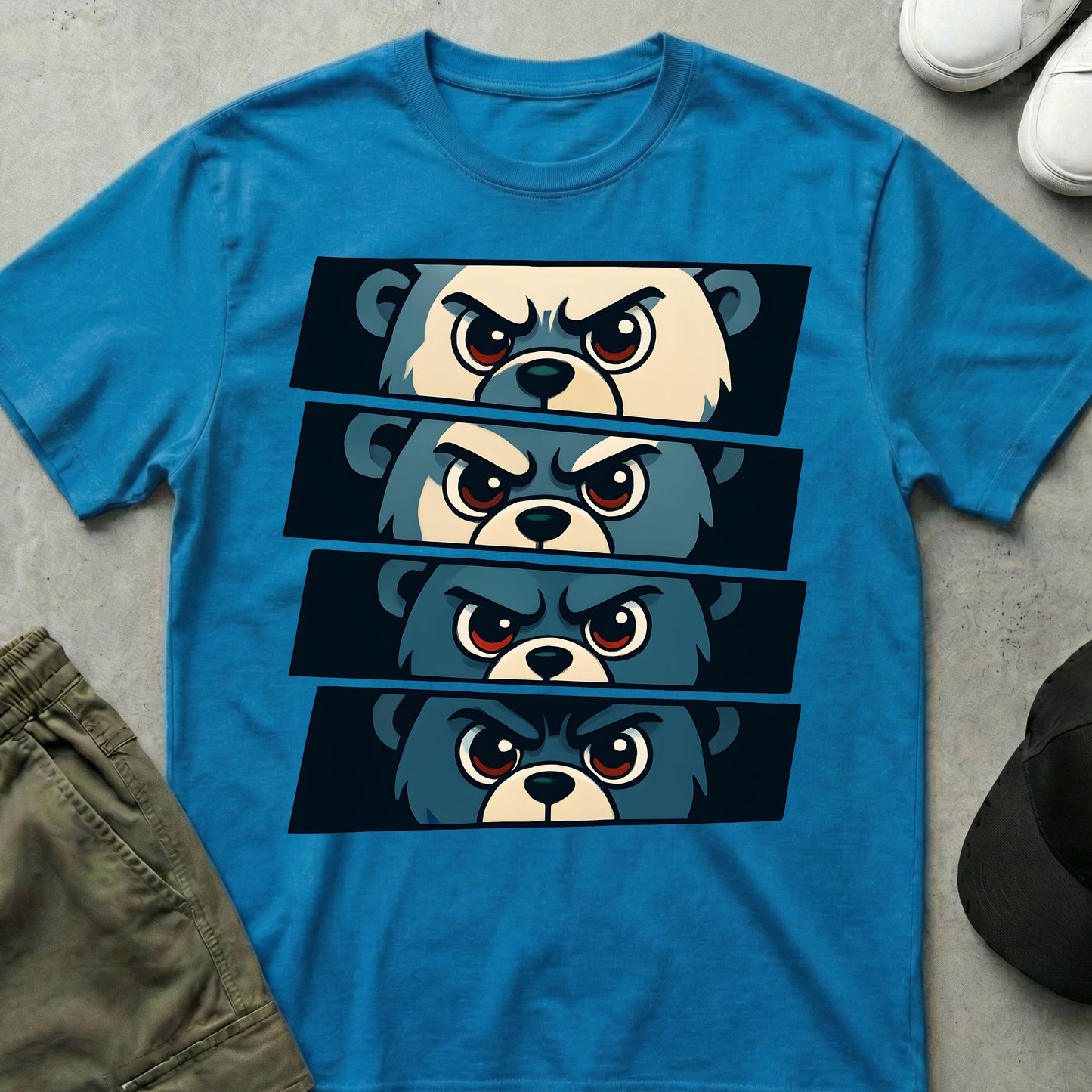 Printify Teddy-Bear Manga Maniac T-Shirt Sapphire / S
