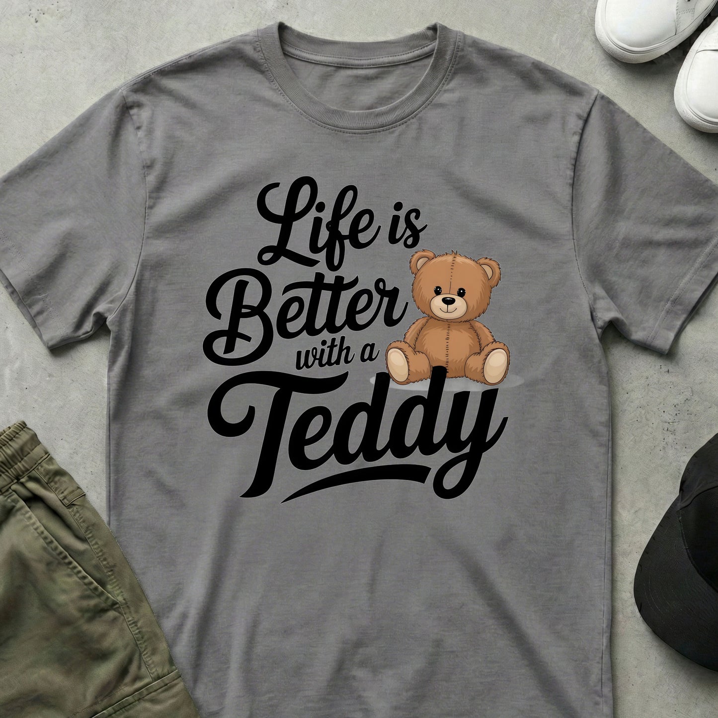 Cool Teds Teddy-Bear Better with a Teddy T-Shirt Sport Grey / S