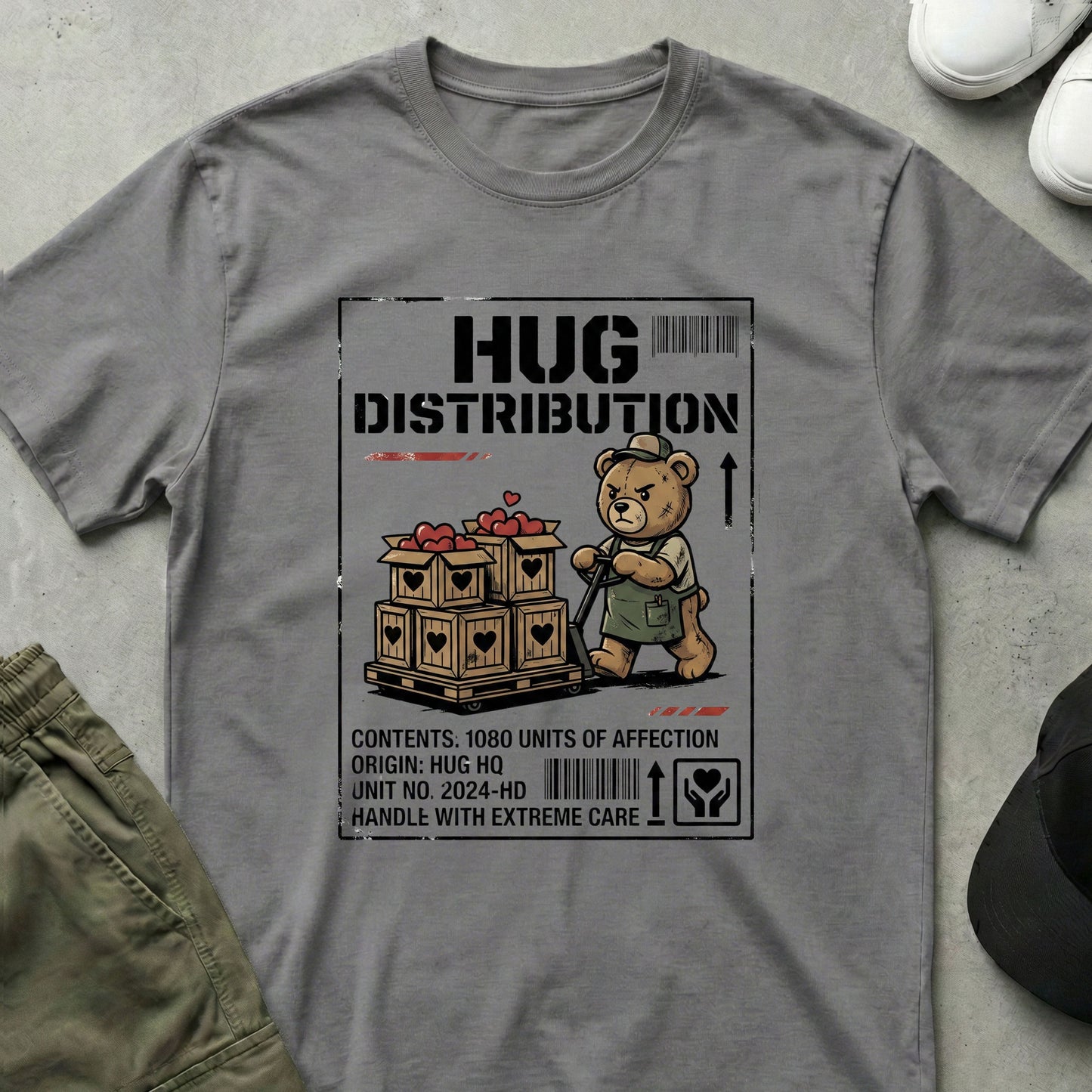 Handle With Care T-Shirt Sport Grey