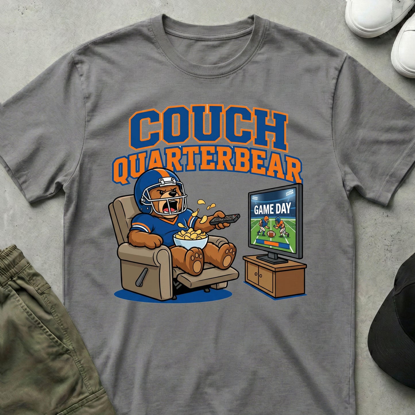 Helmet And Chips T-Shirt Sport Grey