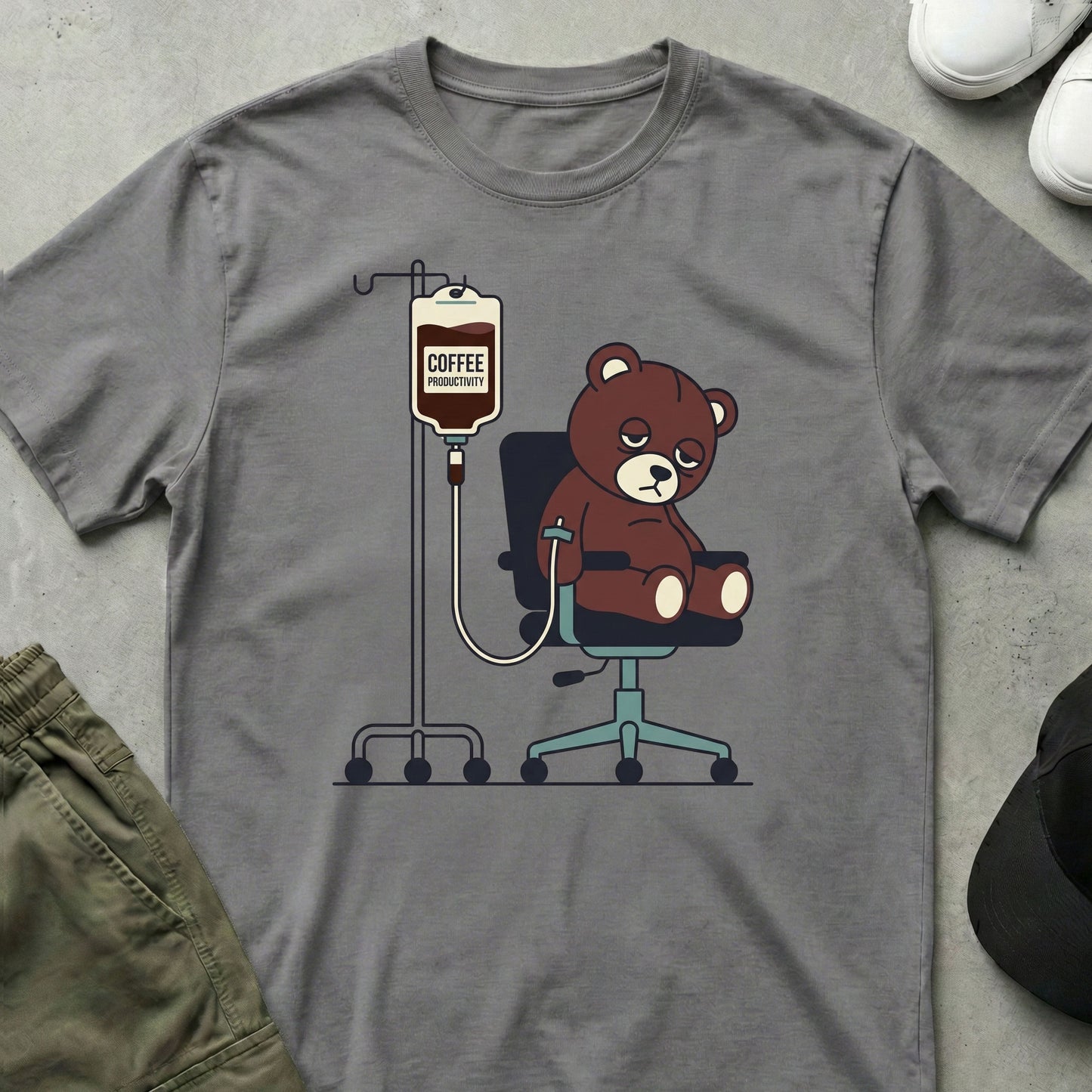 Coffee Drip T-Shirt Sport Grey