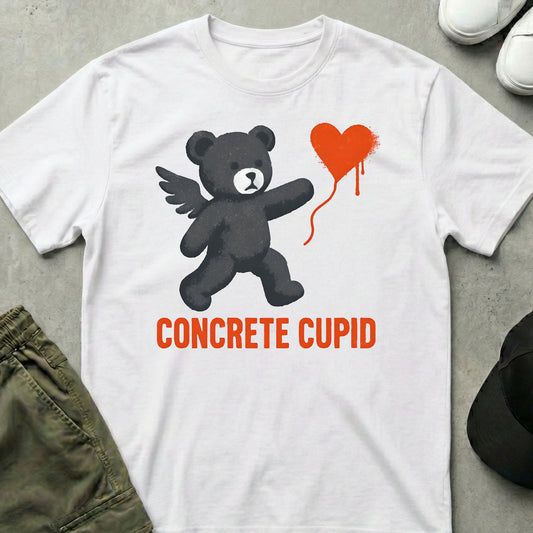 Printify Teddy-Bear Concrete Cupid T-Shirt White / S
