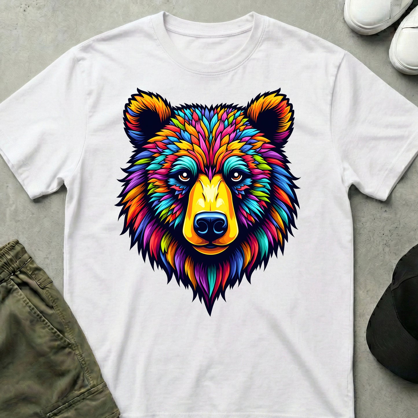 Psychedelic Bear T-Shirt White