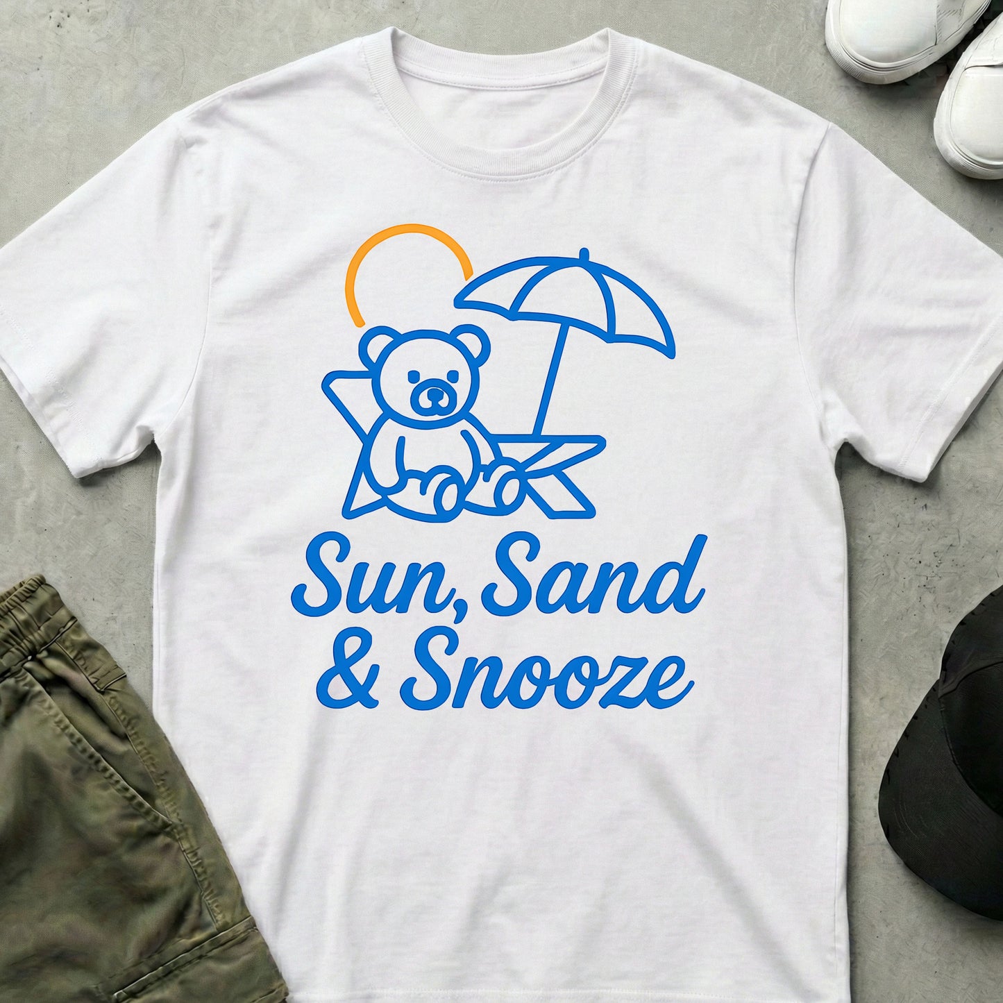 Printify Teddy-Bear Beach Bear T-Shirt White / S
