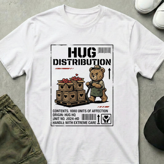 Cool Teds Teddy-Bear Handle With Care T-Shirt White / S