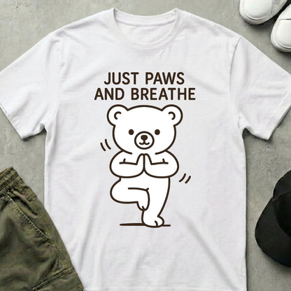 Cool Teds Teddy-Bear Yoga Chill T-Shirt White / S