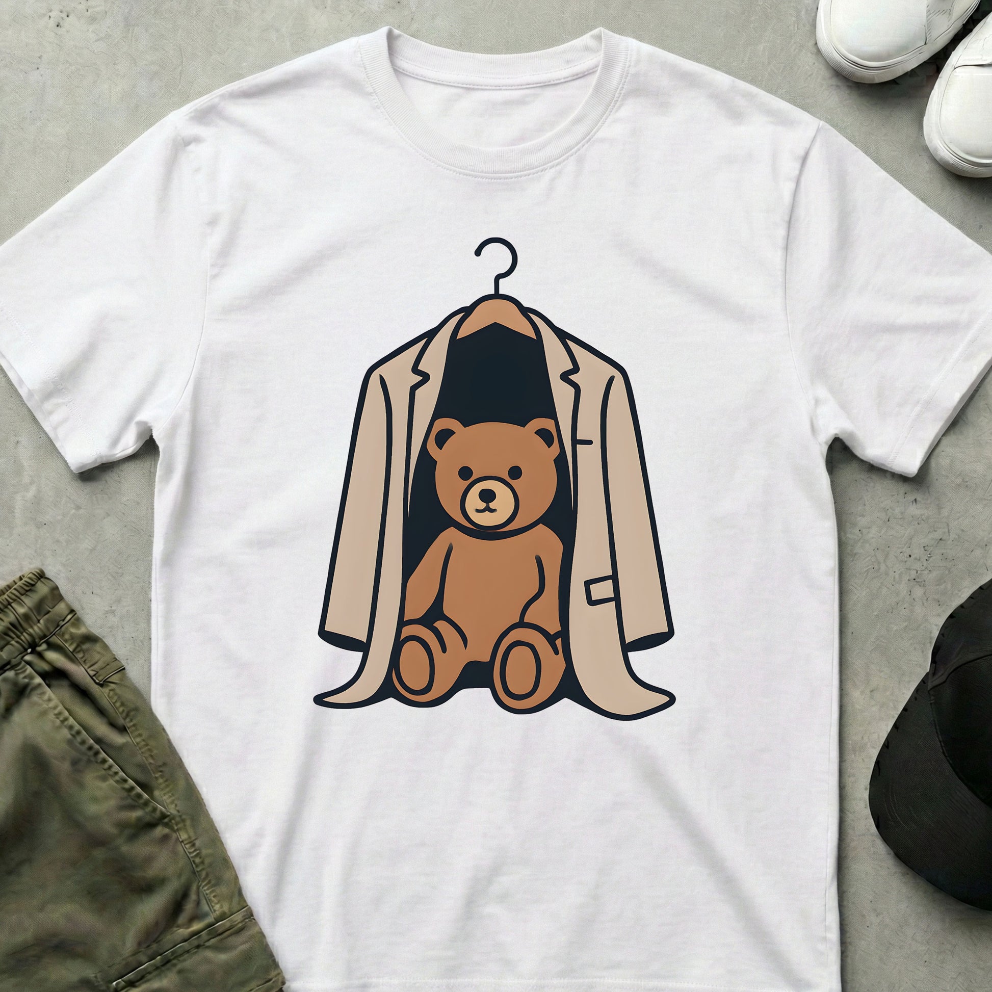 Cool Teds Teddy-Bear Hanging Out T-Shirt White / S