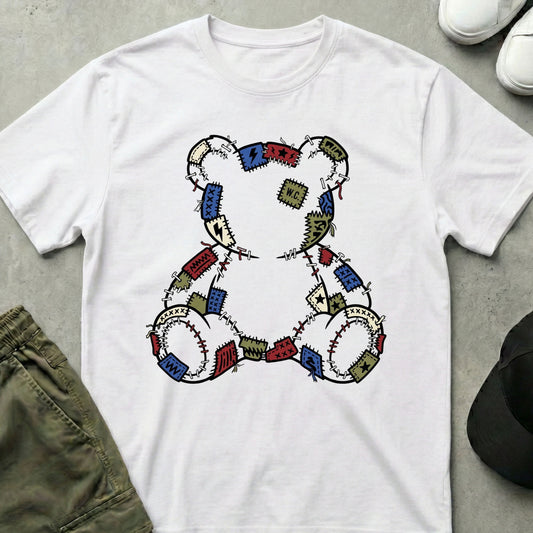 Cool Teds Teddy-Bear Patch Bear T-Shirt White / S