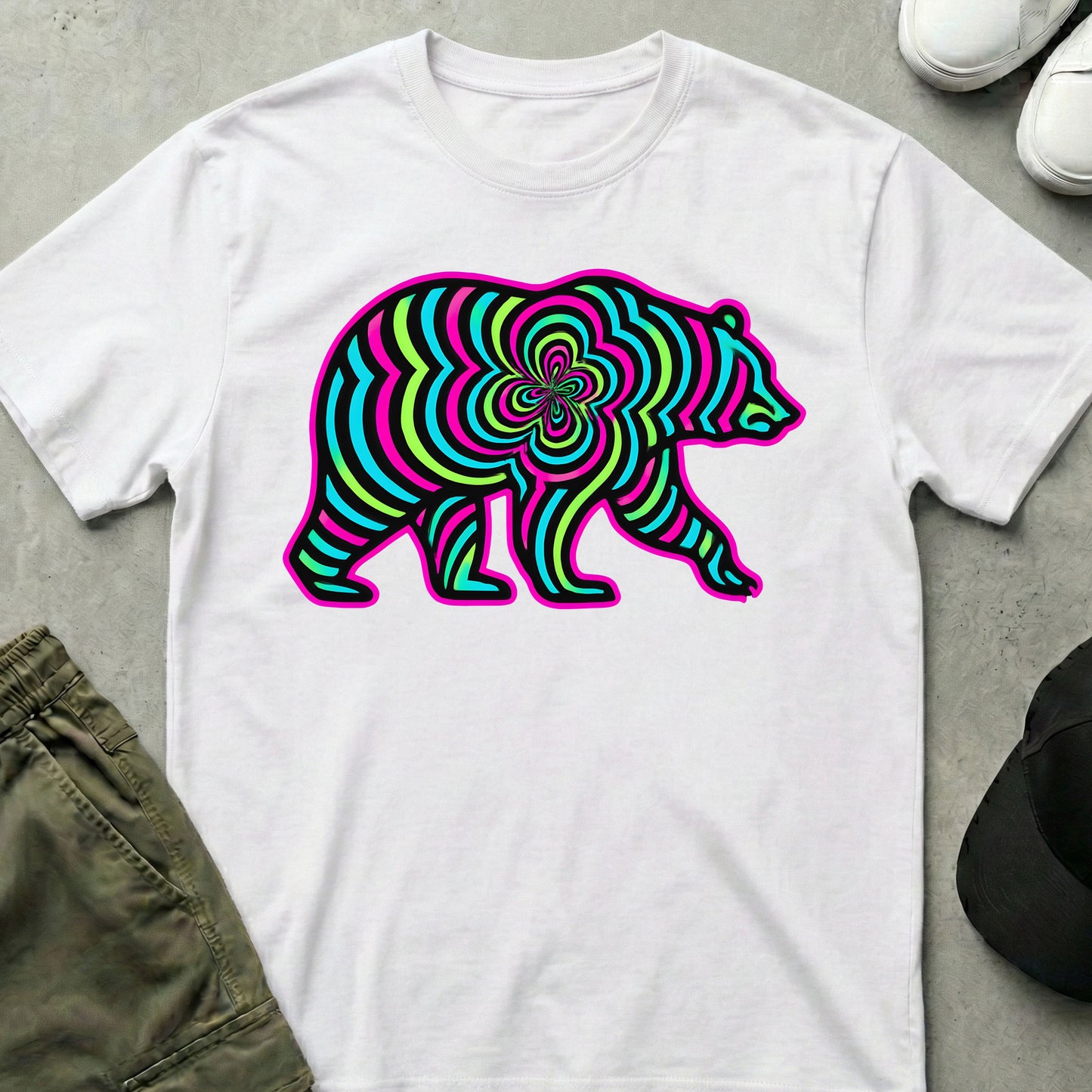Fractal Bear T-Shirt White