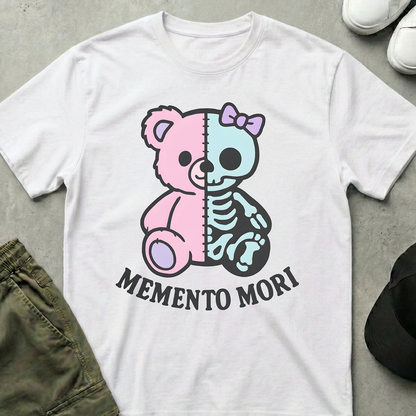 Cool Teds Teddy-Bear Memento Mori T-Shirt White / S