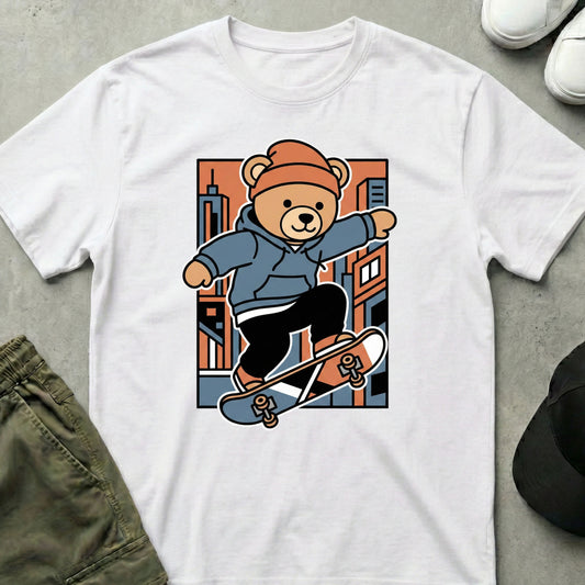 Cool Teds Teddy-Bear Urban Ollie T-Shirt White / S