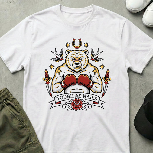 Cool Teds Teddy-Bear Tough Ted T-Shirt White / S