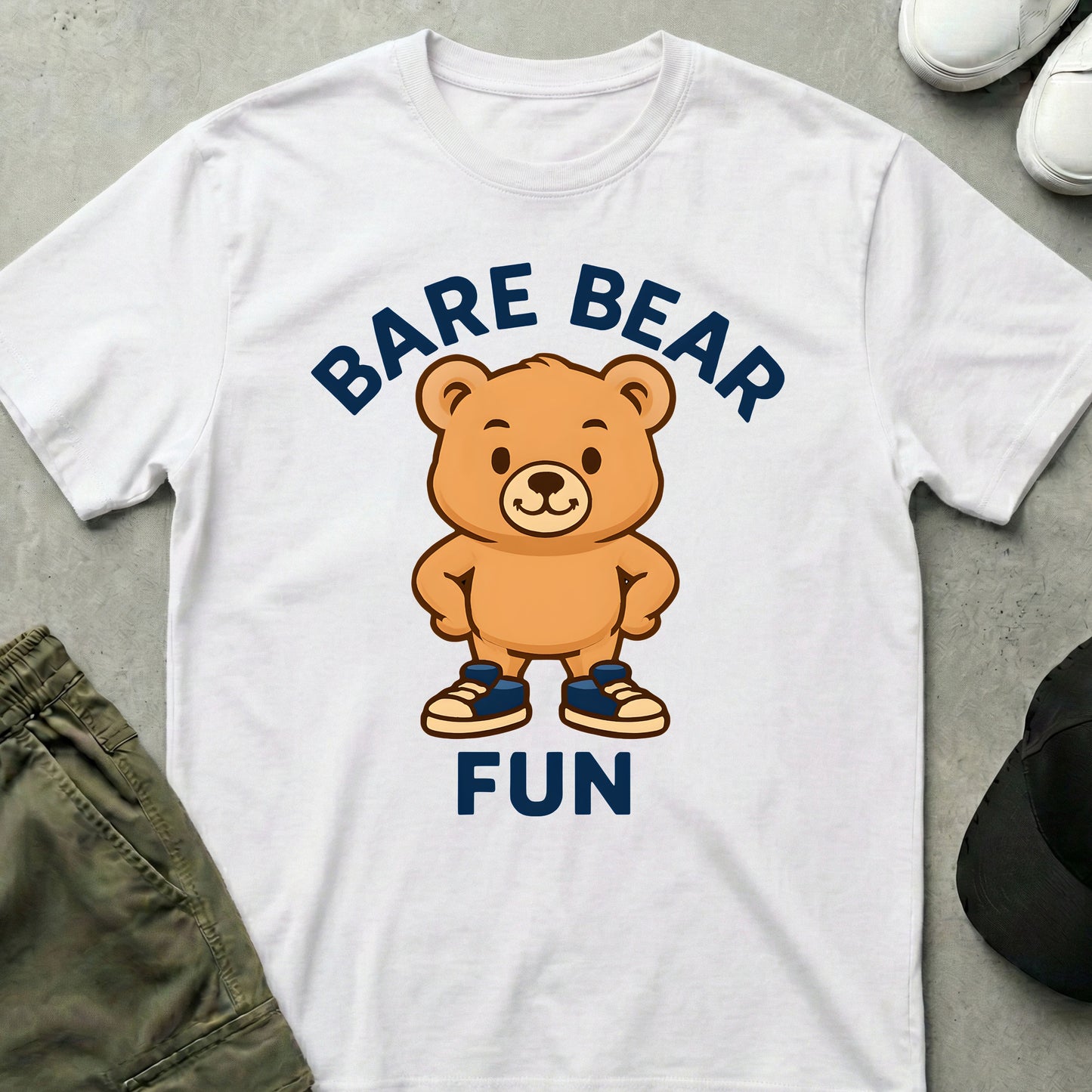 Cool Teds Teddy-Bear Bare Bear Fun T-Shirt White / S