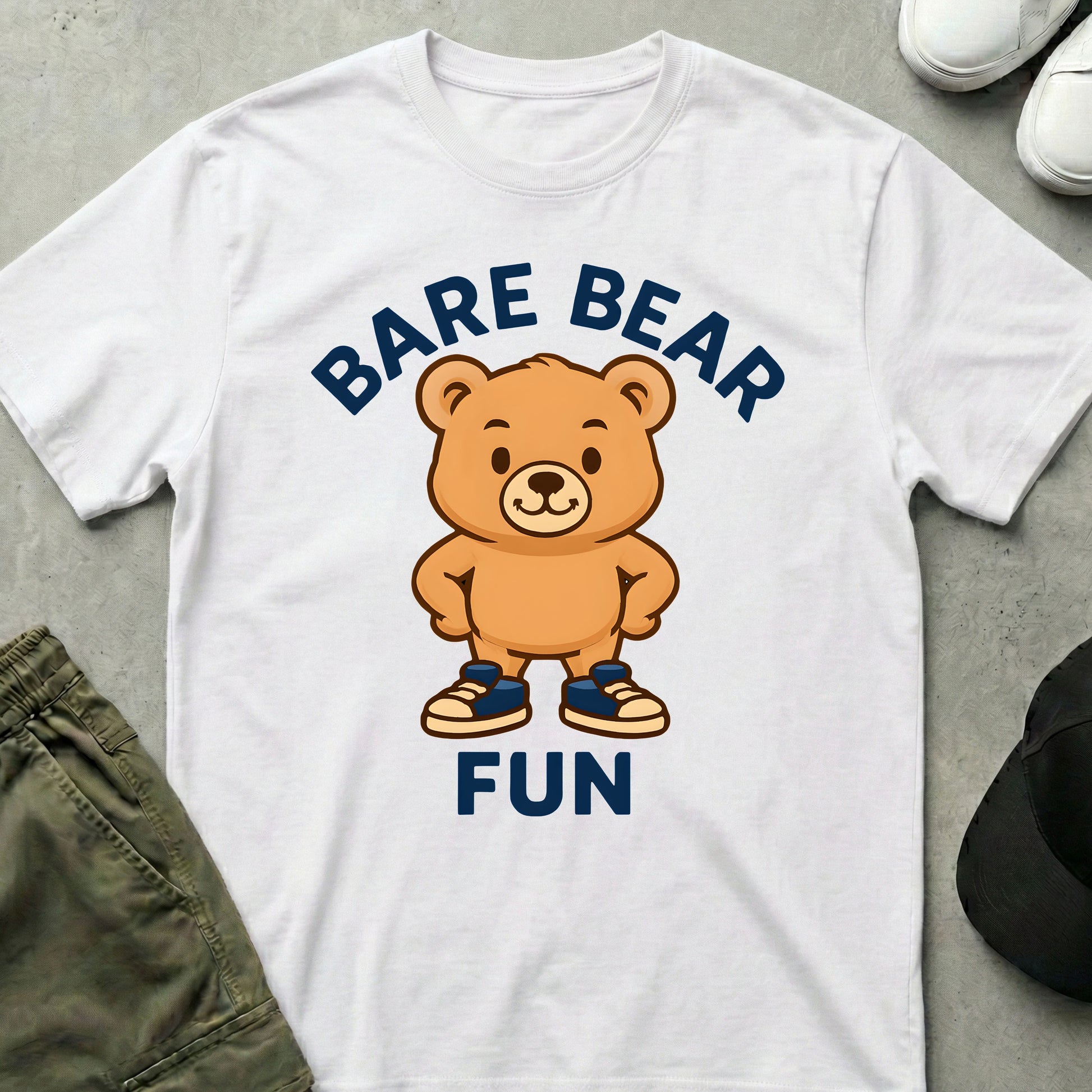 Cool Teds Teddy-Bear Bare Bear Fun T-Shirt White / S
