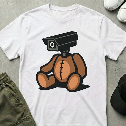 Cool Teds Teddy-Bear Watching You T-Shirt White / S