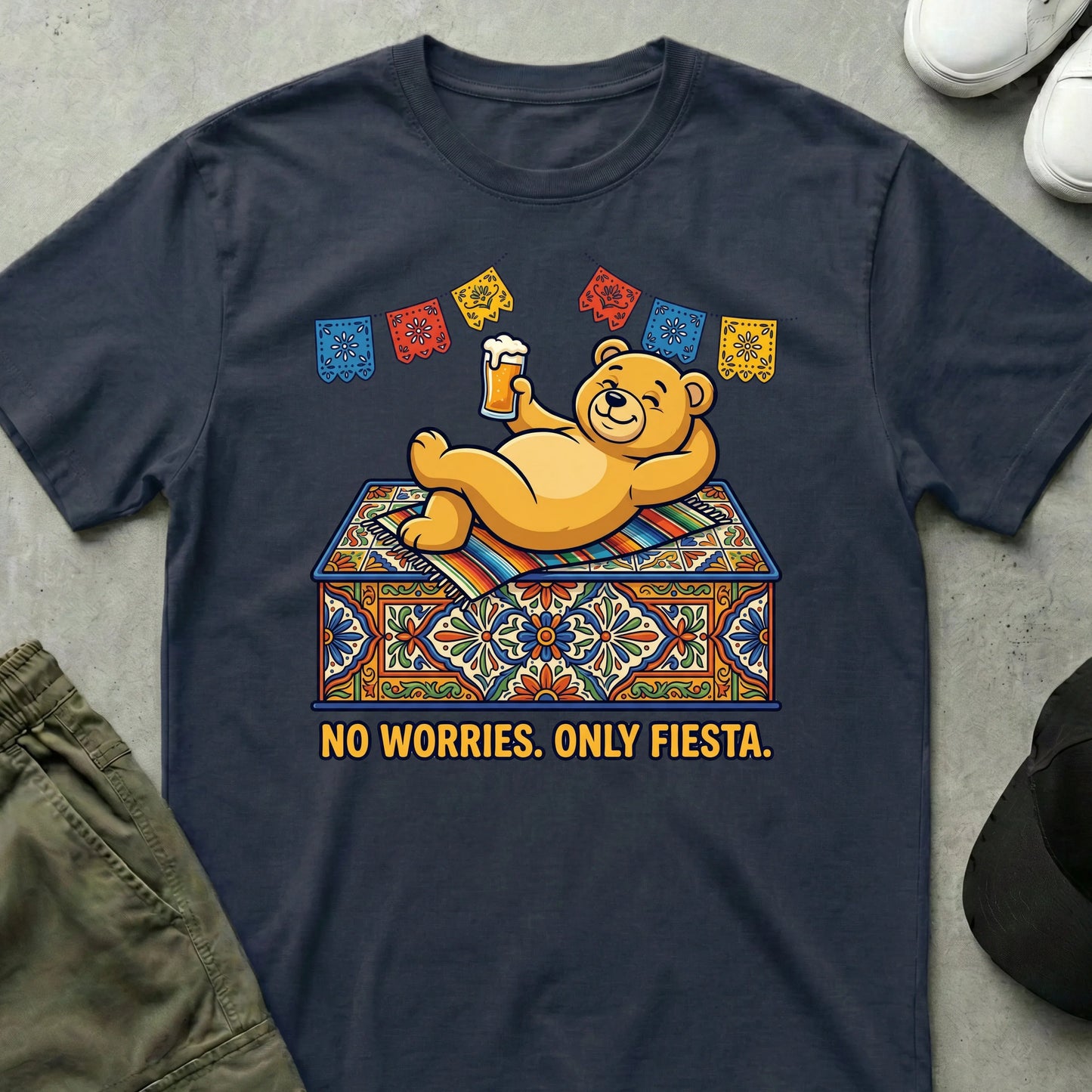 Fiesta Bear T-Shirt Navy