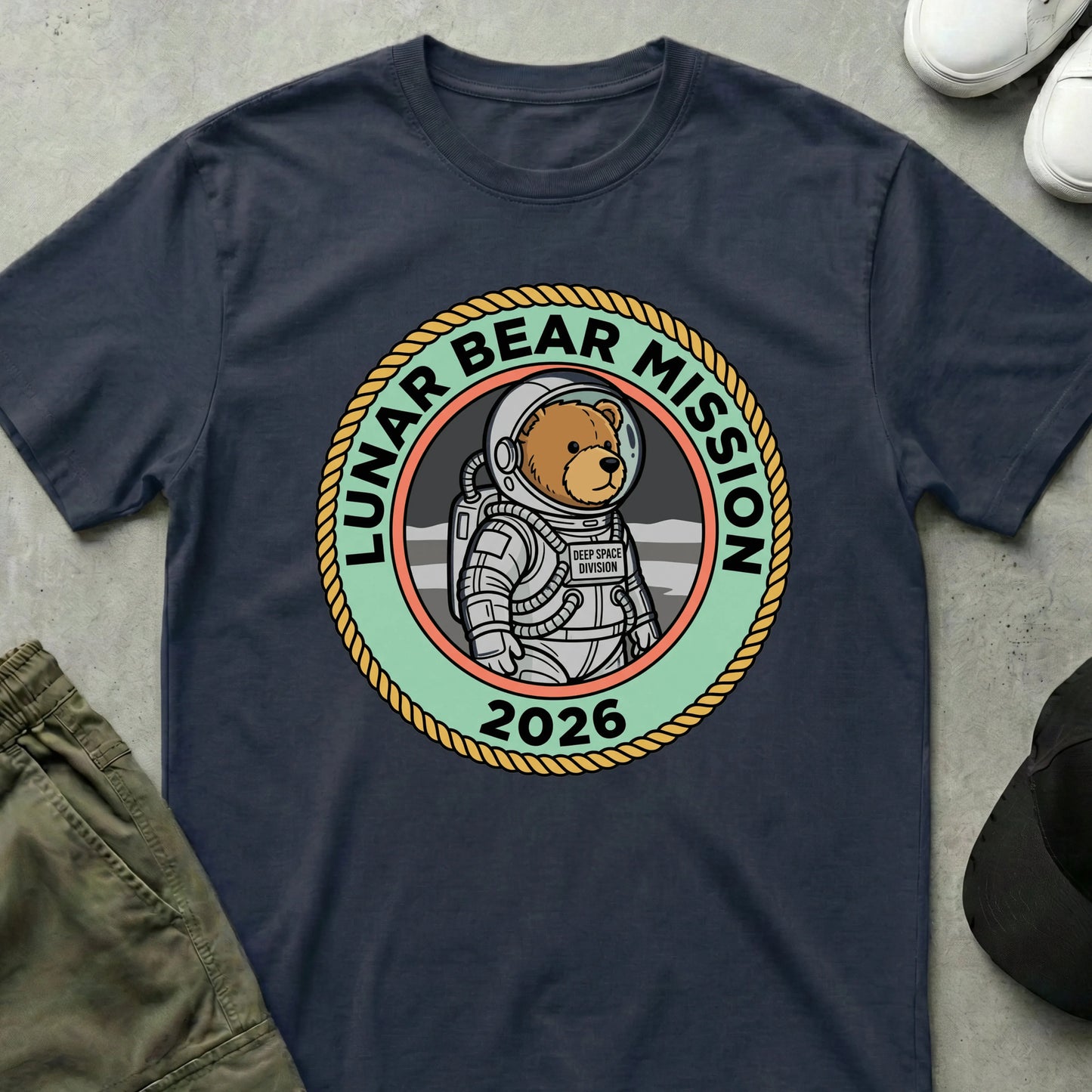 Cool Teds Teddy-Bear Lunar Bear T-Shirt Navy / S