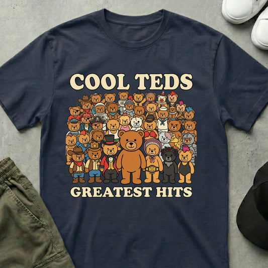 Cool Teds Teddy-Bear Greatest Hits T-Shirt Navy / S