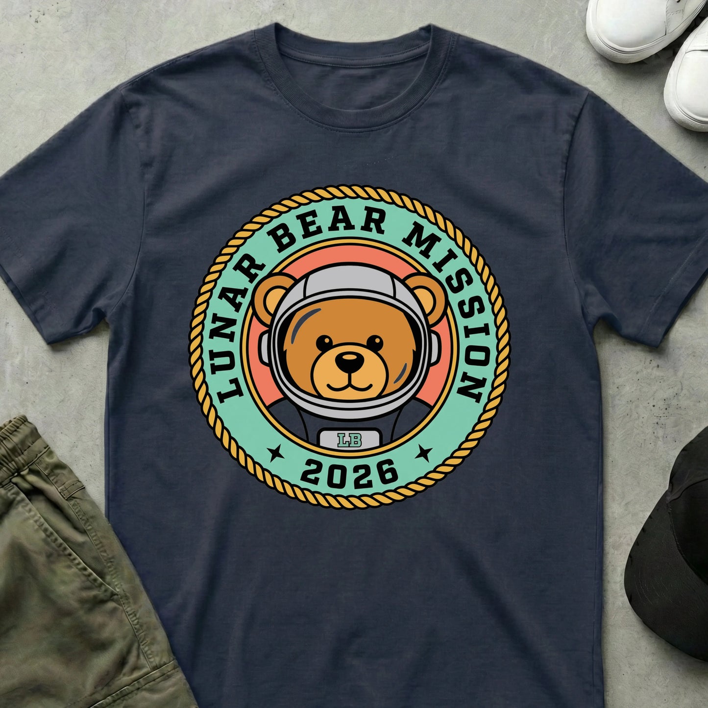 Cool Teds Teddy-Bear Lunar Cadet T-Shirt Navy / S
