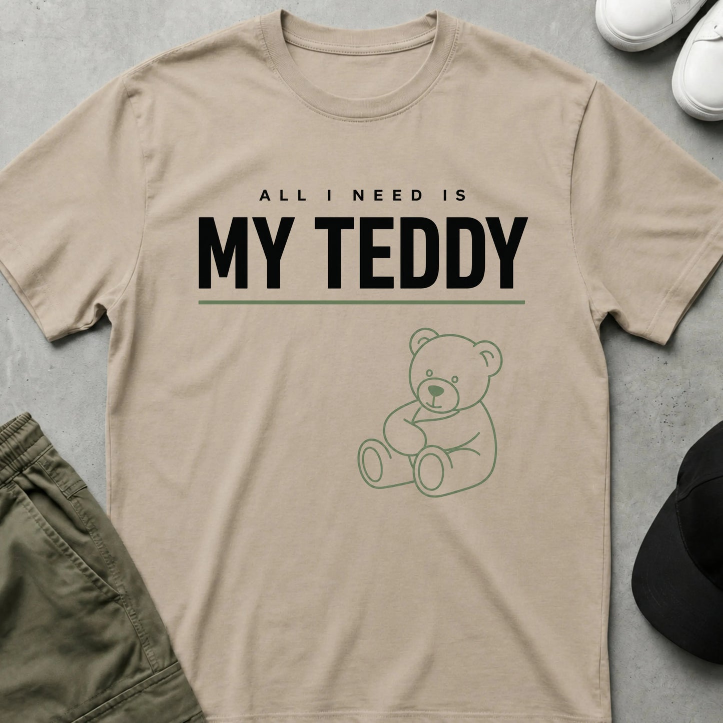 Cool Teds Teddy-Bear All I Need T-Shirt Sand / S