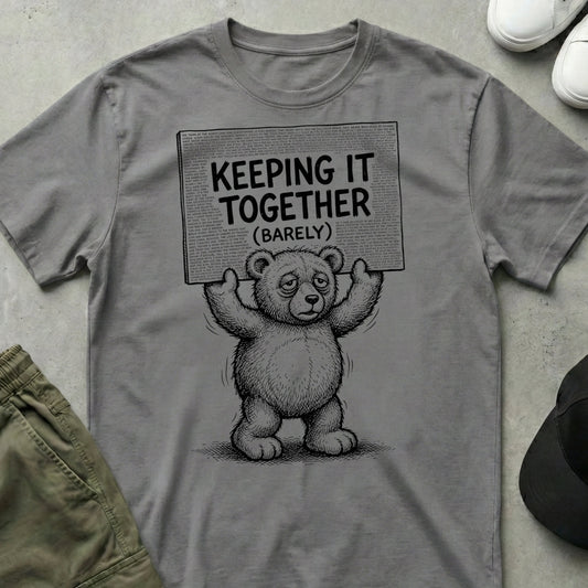 Cool Teds Teddy-Bear Keeping it Together T-Shirt Sport Grey / S