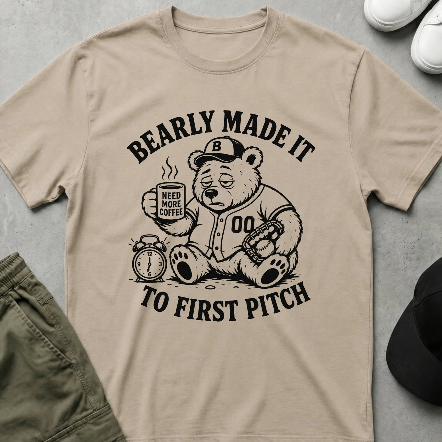 Cool Teds Teddy-Bear Baseball Bear T-Shirt Sand / S