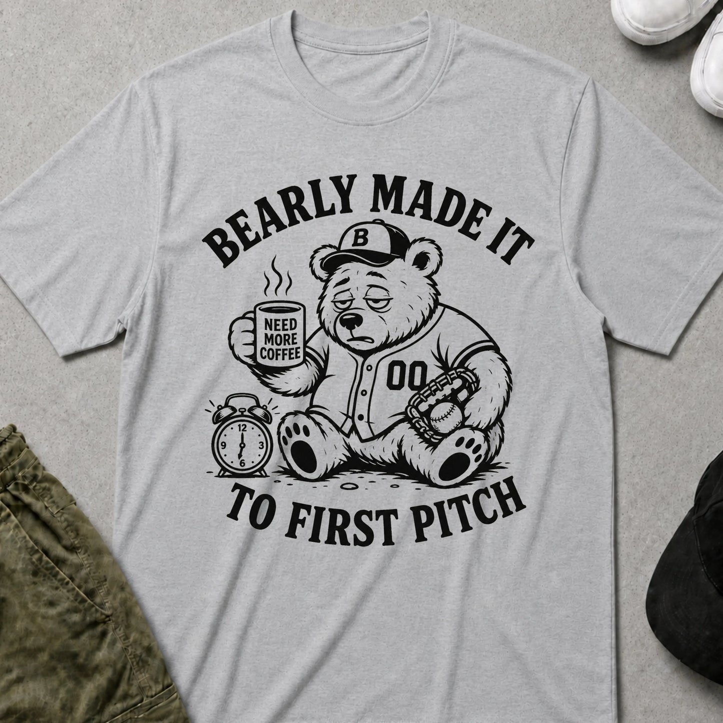 Cool Teds Teddy-Bear Baseball Bear T-Shirt Sport Grey / S