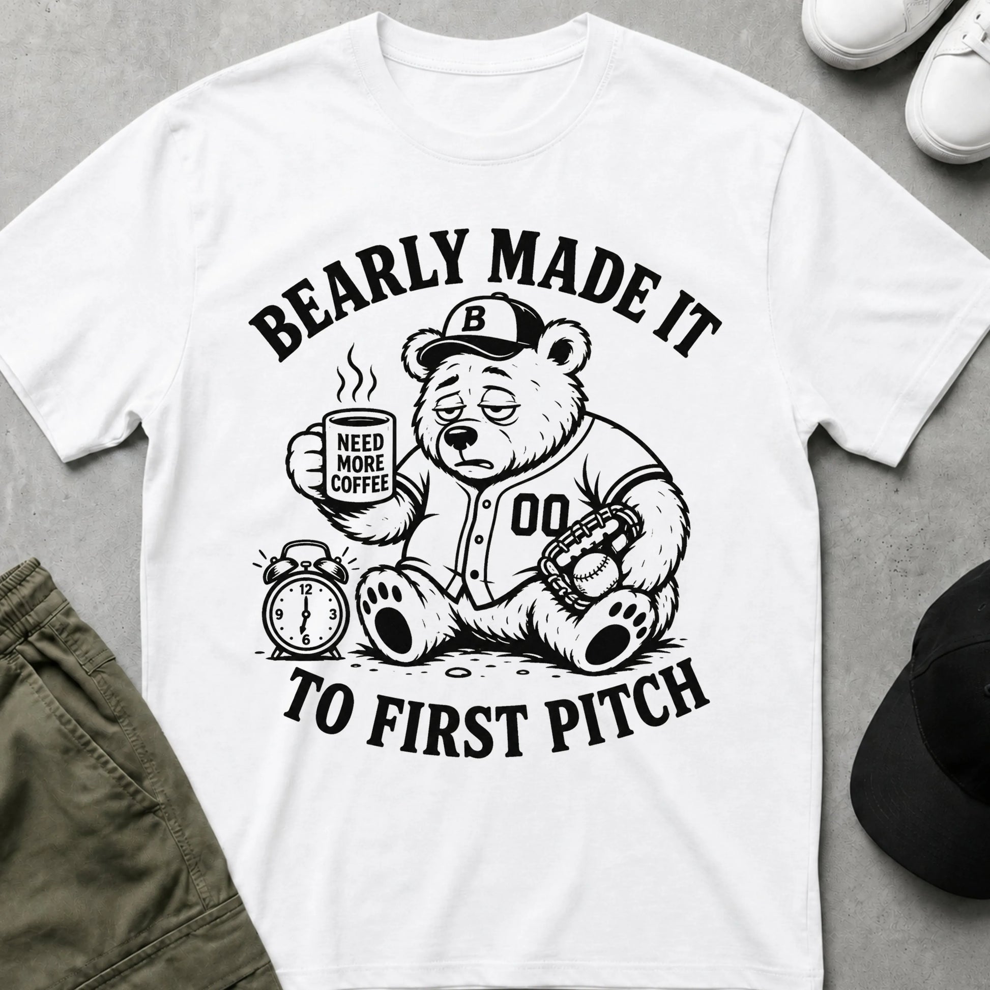 Cool Teds Teddy-Bear Baseball Bear T-Shirt White / S
