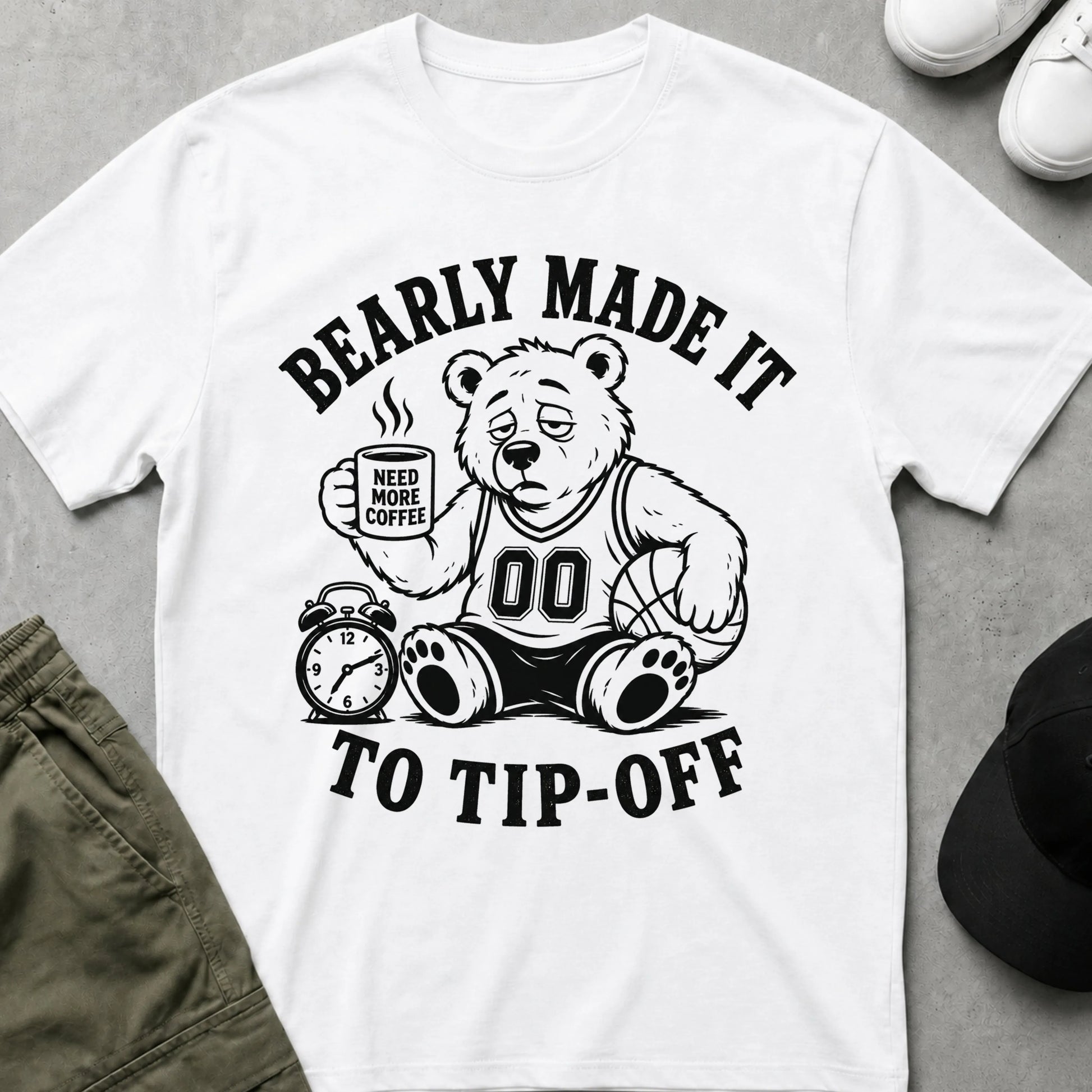 Cool Teds Teddy-Bear Basketball Bear T-Shirt White / S