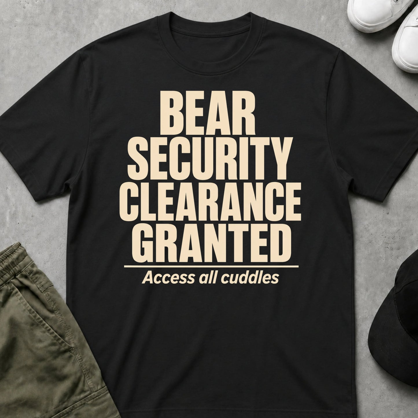 Cool Teds Teddy-Bear Bear Security T-Shirt Black / S