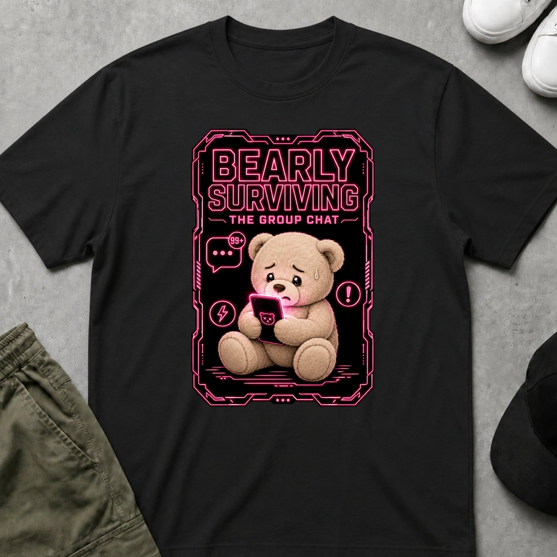 Bearly Surviving T-Shirt Black