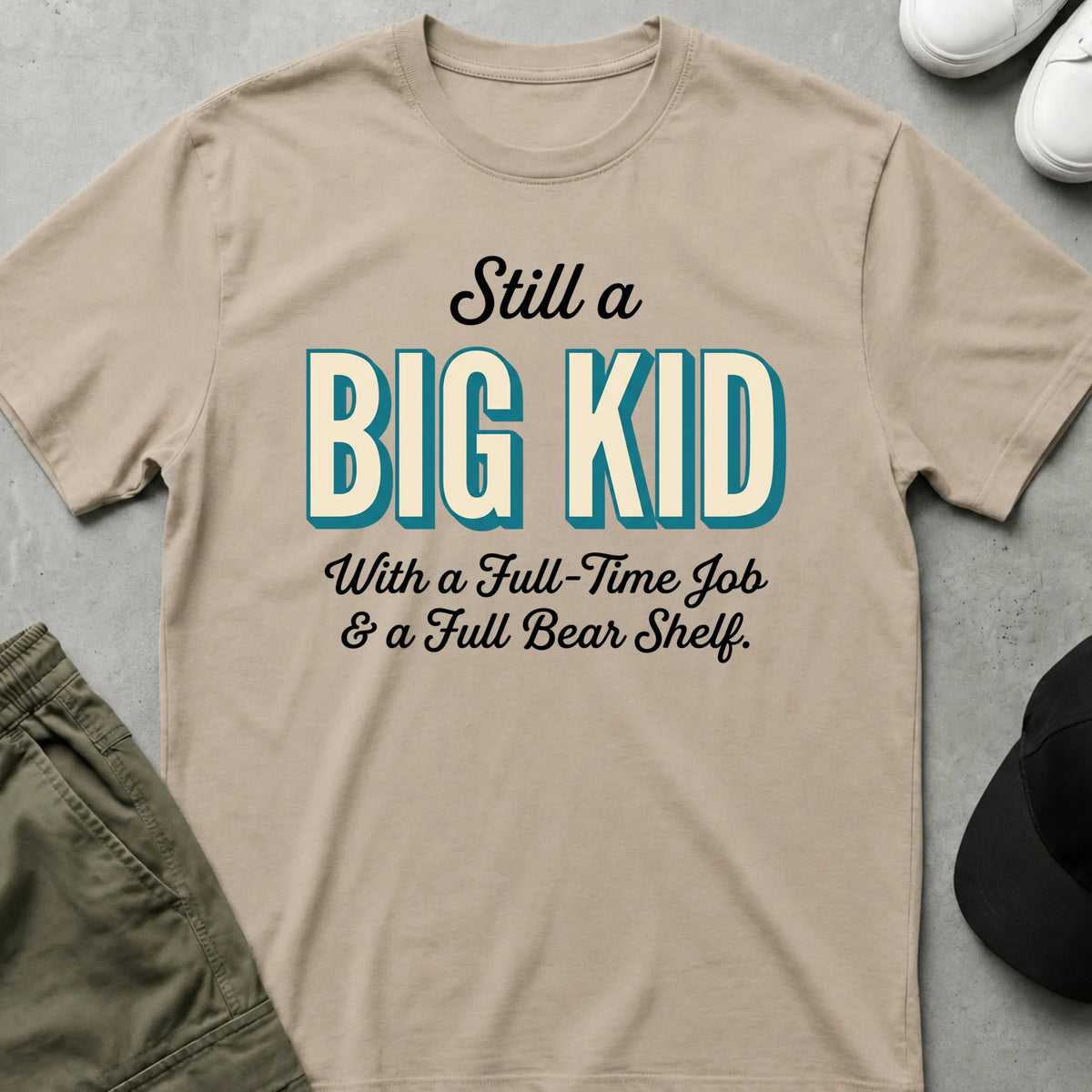 Cool Teds Teddy-Bear Big Kid T-Shirt Sand / S