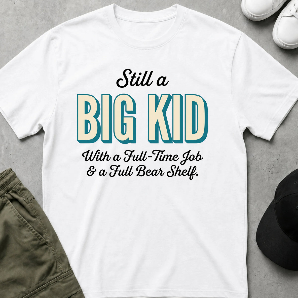 Cool Teds Teddy-Bear Big Kid T-Shirt White / S
