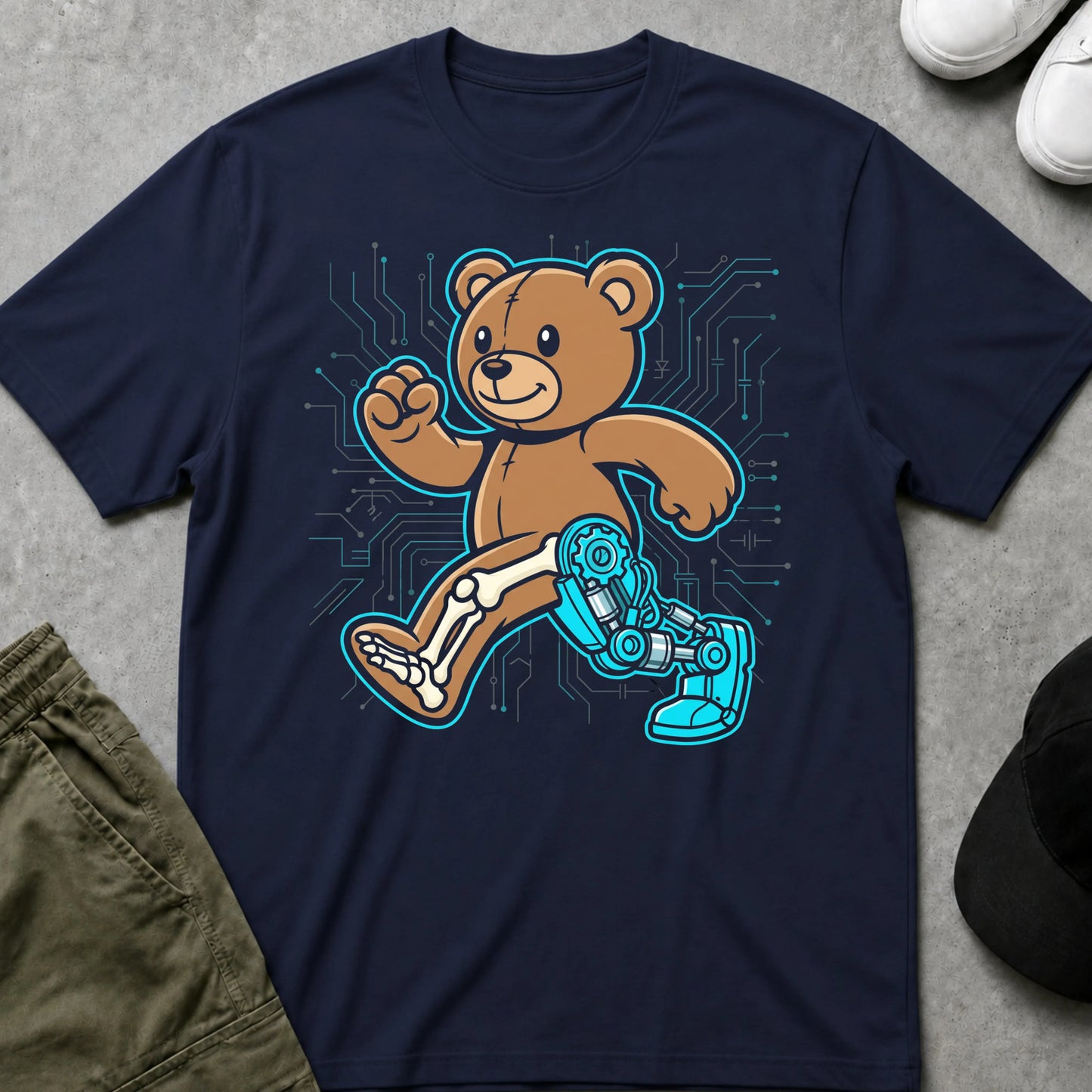Cool Teds Teddy-Bear Bionic Bear T-Shirt Navy / S